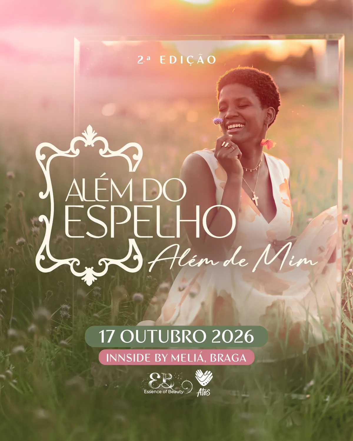 Cartaz oficial do Além do Espelho 2026 — Além de Mim, 17 de outubro de 2026, INNSiDE by Meliá — Braga, Portugal